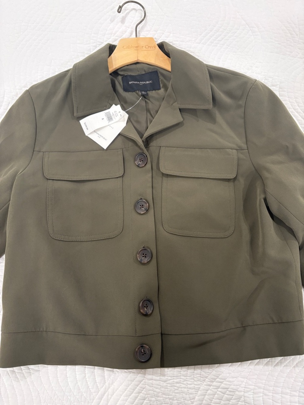 Olive Banana Republic Utility Button-Front Jacket